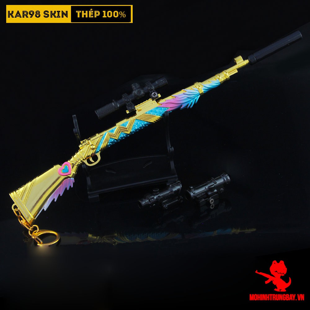 Mô Hình PUBG Kar98 Skin Rồng Biển Tặng Kèm 3 Scope Và Kệ Trưng Bày 19cm