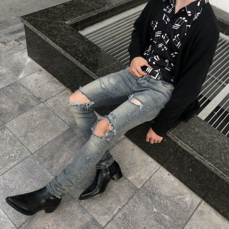 Quần Skinny Jeans Xanh Rách J003 - JCUS
