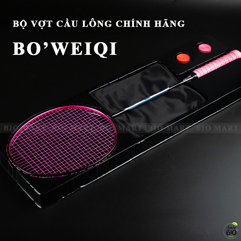 Bộ Vợt Cầu Lông Boweiqi Chính Hãng – Vợt Cầu Lông 100% Khung Carbon Siêu Bền, Siêu Nhẹ KÈM PHỤ KIỆN – BIO180