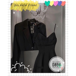🌹BIGSIZE Set đầm 2 dây kèm áo blazer bigsize🌹