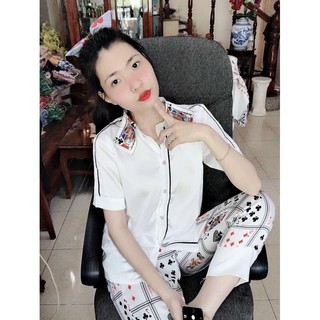 Bộ lụa Lá Bài Kiểu Mới