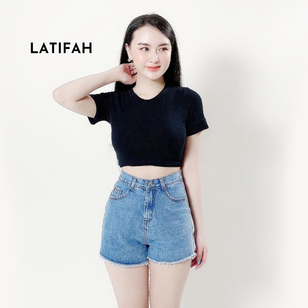 [Mã BMBAU50 giảm 50K đơn 150K] Quần short jeans nữ LATIFAH tua lai trơn QS006 phong cách hàn quốc