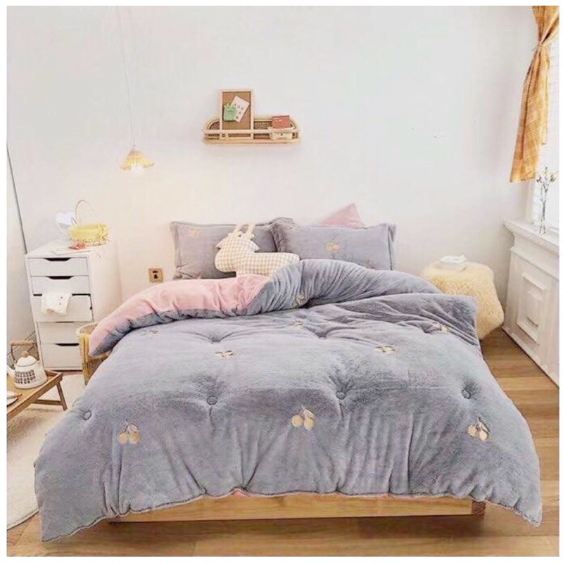 Chăn lông thỏ dày đắp đại hàn 4kg, 2mx2m3 giữ ấm qua mùa đông rét