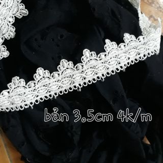 Vải ren viền trang trí nhiều màu loại đẹp 1m