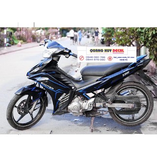 Tem xe exciter 135 đen chỉ xanh, độ team trùm decal xe máy ex dán đời 2011-2014
