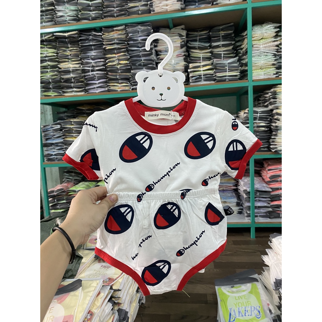 [Bé:4-17kg] Bộ Áo Ngắn Tay Quần Chip Minky Mom, Vải Thun Lạnh Thoáng Mát Dáng Màu Thể Thao Cho Bé trai,gái-Mã: TN-IN119