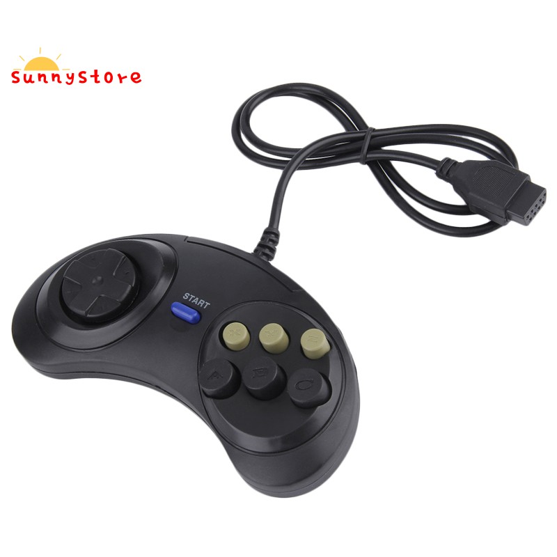 Tay Cầm Chơi Game 6 Nút Cổ Điển Cho Sega Md2 Pc Mac Mega Drive