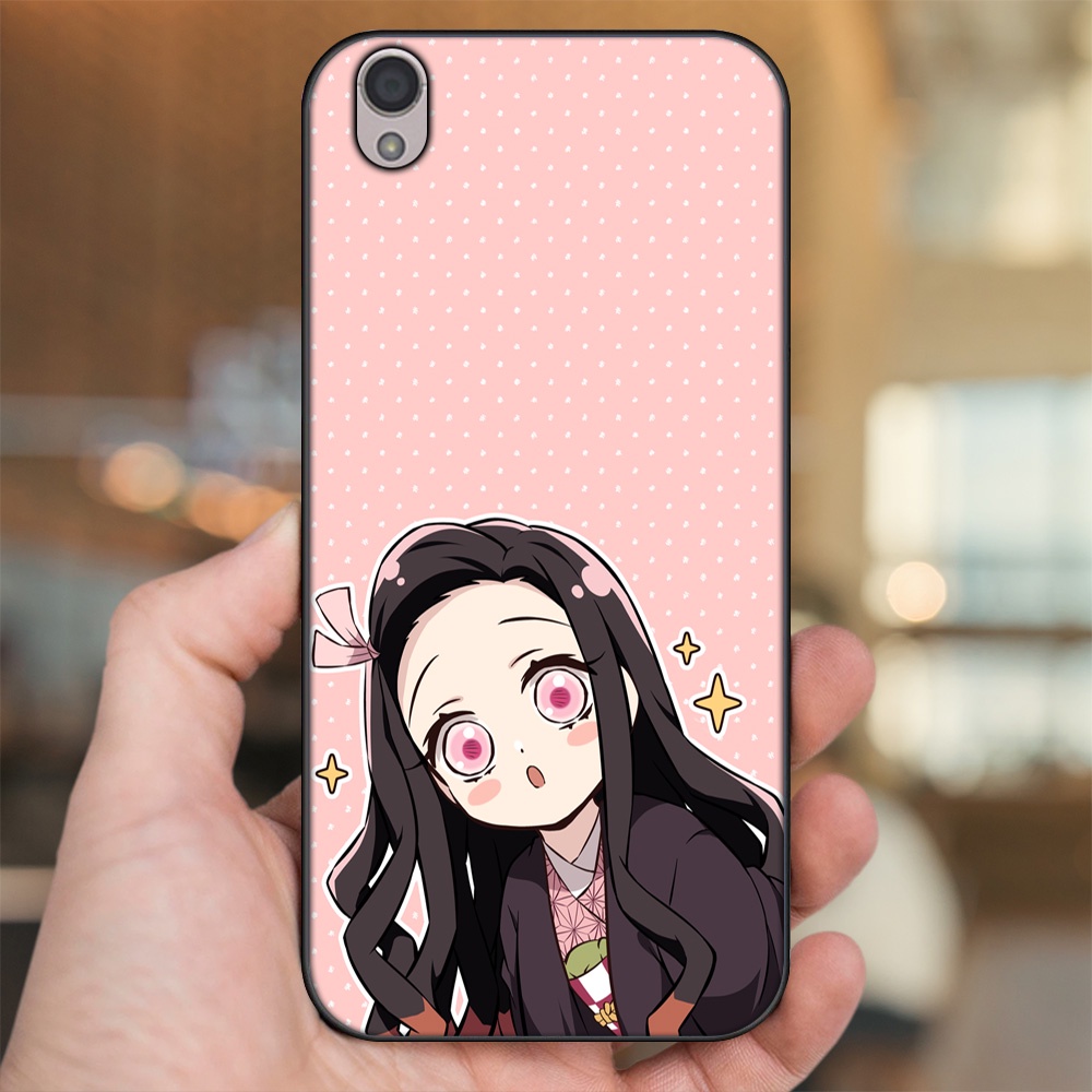 Ốp lưng Oppo A37 Neo 9, F1 Plus viền đen in hình Nezuko Kimetsu no Yaiba