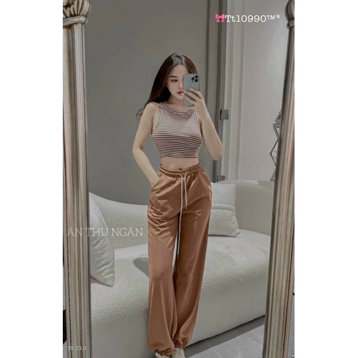 Set bộ áo croptop ba lỗ quần dài (kèm ảnh thật)