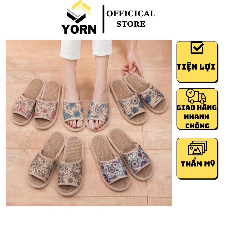 Dép cói đi trong nhà Vintage đế khâu chắc chắn, kiểu dáng phong cách và sang trọng