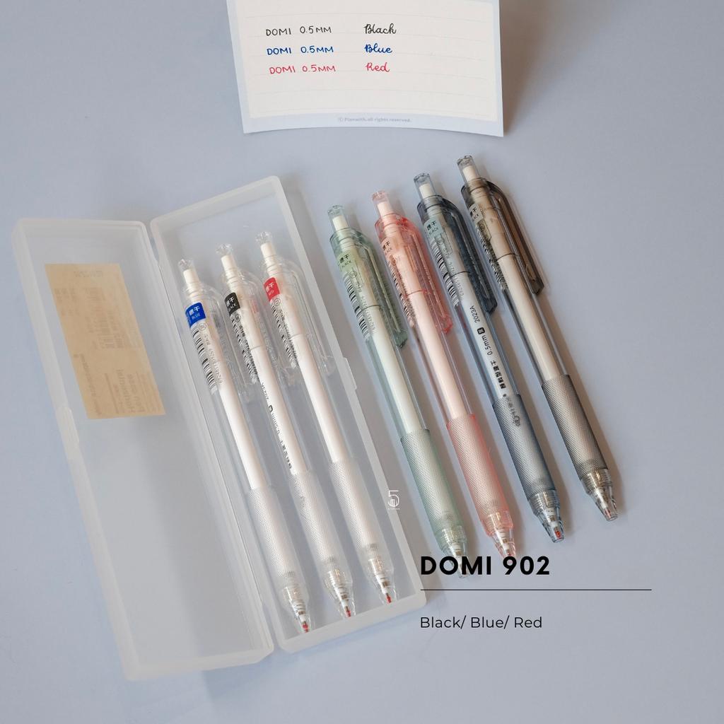 Bút Gel Bấm Domi Ngòi 0.5mm Vỏ Nhiều Màu Pastel DM902