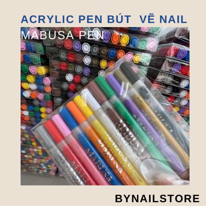 [Mabusa] Bút nước thần kì Acrylic pen Hàn Quốc vẽ mọi bề mặt (12 màu)