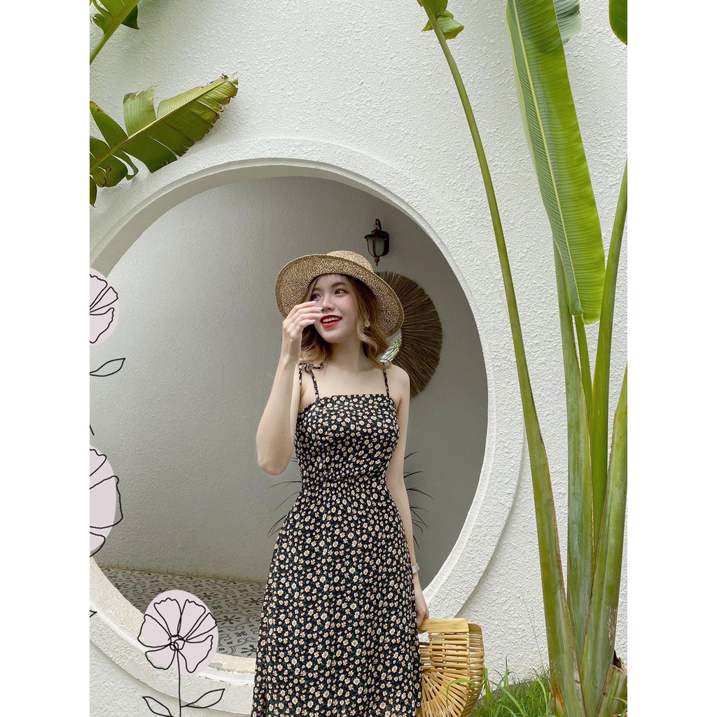 Mila Dress - Đầm 2 dây hoa