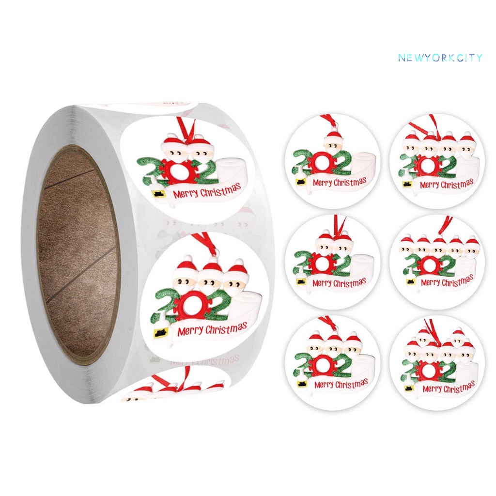 Nhãn Dán Tự Dính Họa Tiết Người Tuyết Giáng Sinh Kèm Vỏ Bọc Trang Trí Phong Bì