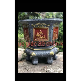 Khuôn chậu cảnh 80 lục giác mẫu trúc sen+ chân quỳ
