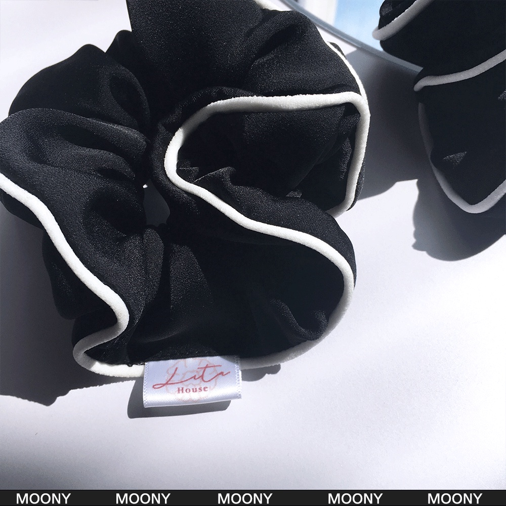 MOONY - Dây chun buộc tóc lụa viền trang trí I Scrunchies Handmade