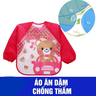 Áo yếm ăn dặm có tay chống thấm cho bé
