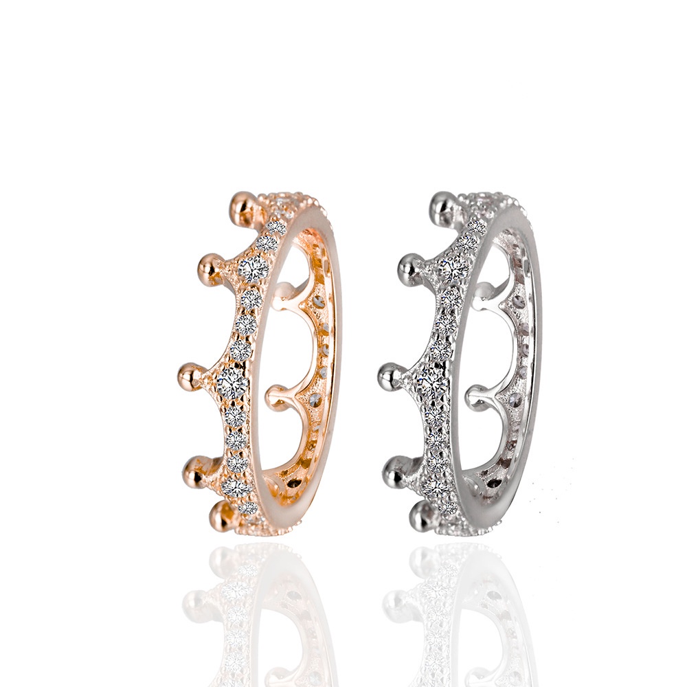 Nhẫn Pandora Mạ Bạc S925 Hình Vương Miện Đính Đá Cz