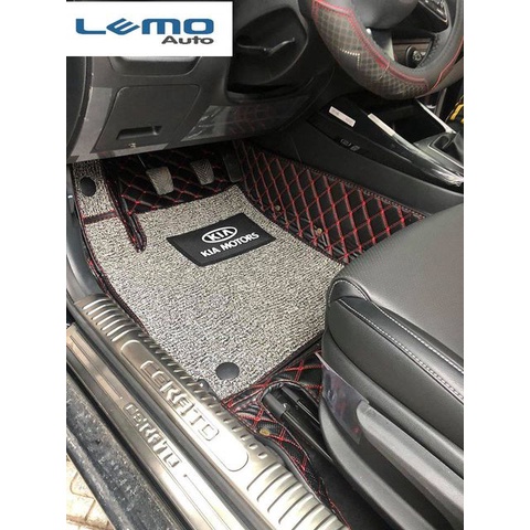 Lót sàn ô tô 5d, 6d Nano 2 chỉ Kia Cerato 2013 – 2018 2019-2023 kháng khuẩn, trải kín sàn xe