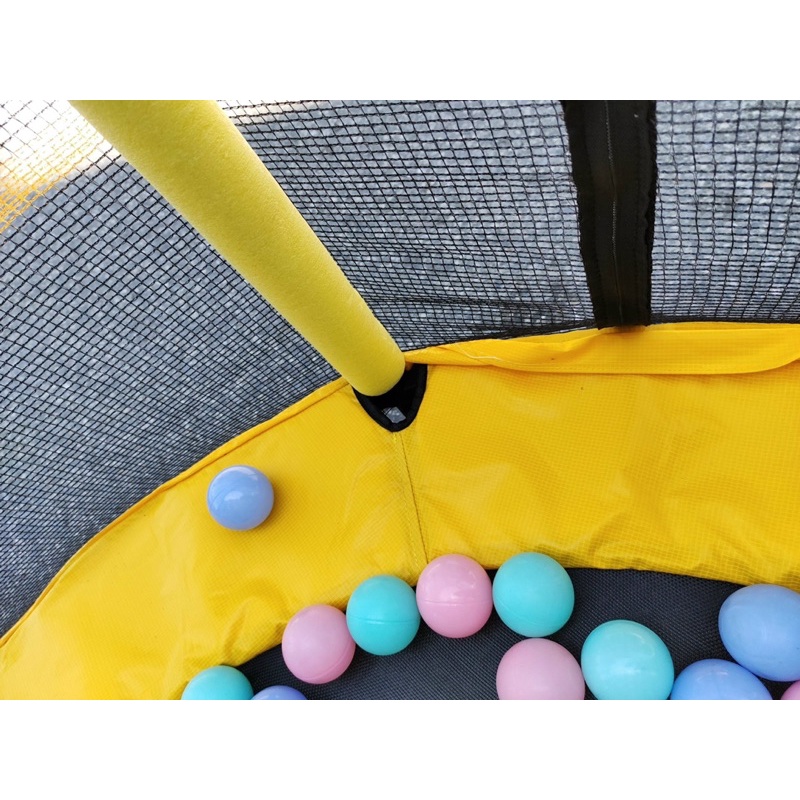 Nhà nhún nhảy Trampoline Hopkids cho bé, quây bóng bạt nhún kèm xà đơn tăng chiều cao đường kính 1,4m tải trọng 250kg