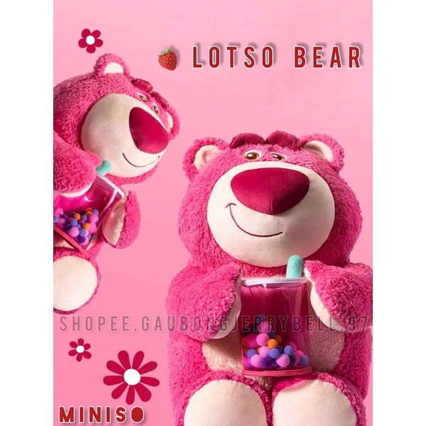 MINISO - Gấu bông thơm dâu tây Lotso Bear trà sữa - ToyStory3 Disney. Hàng chính hãng Miniso