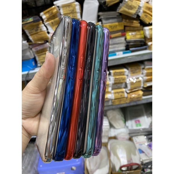 Ốp Oppo Reno5 dẻo trong,viền màu,viền bảo vệ camera.