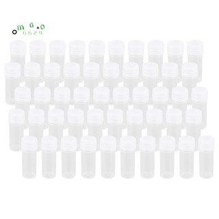 Bộ 50 lọ nhỏ bằng nhựa 5ml dùng để đựng mẫu thí nghiệm có nắp đậy tiện dụng