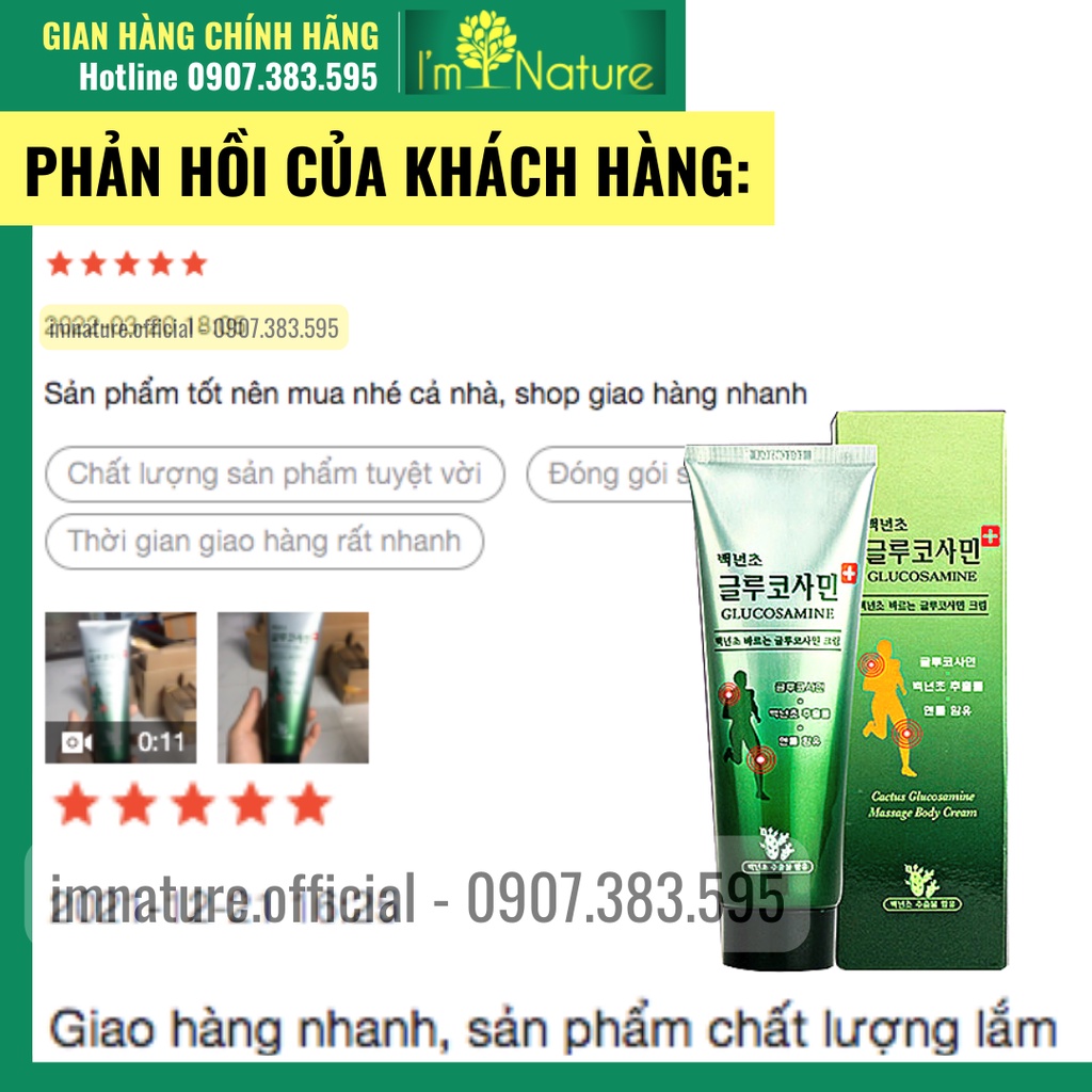 Dầu Lạnh Xoa Bóp Glucosamine Hàn Quốc Tuýp Xanh 150ml