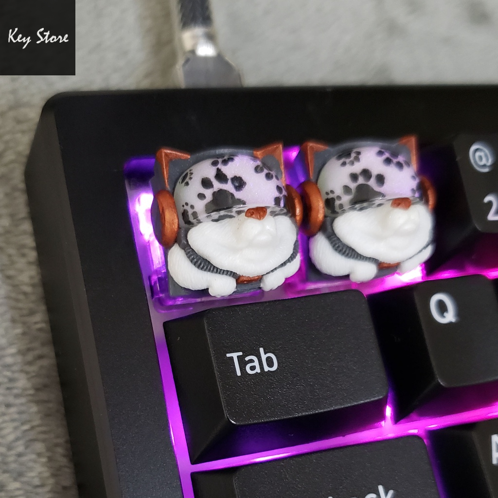 Nút bàn phím cơ artisan keycap sirius màu trắng xám