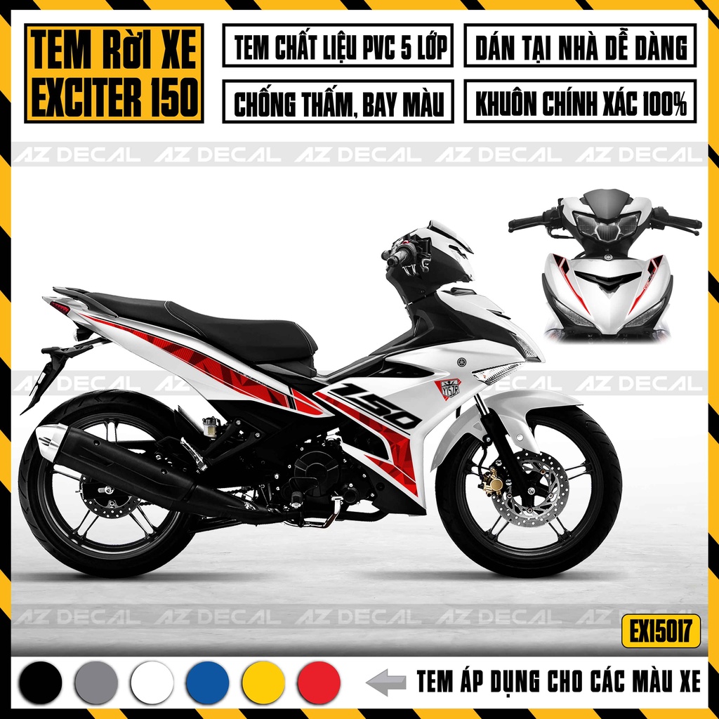 Tem Rời Xe Exciter 150 Mẫu Họa Tiết Cách Điệu | 2EX15017 | Decal Chế Dán Xe EX150 Độc Đáo Chống Thấm Nước