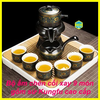 Bộ ấm chén cối xay, bộ bình trà gốm sứ cao cấp