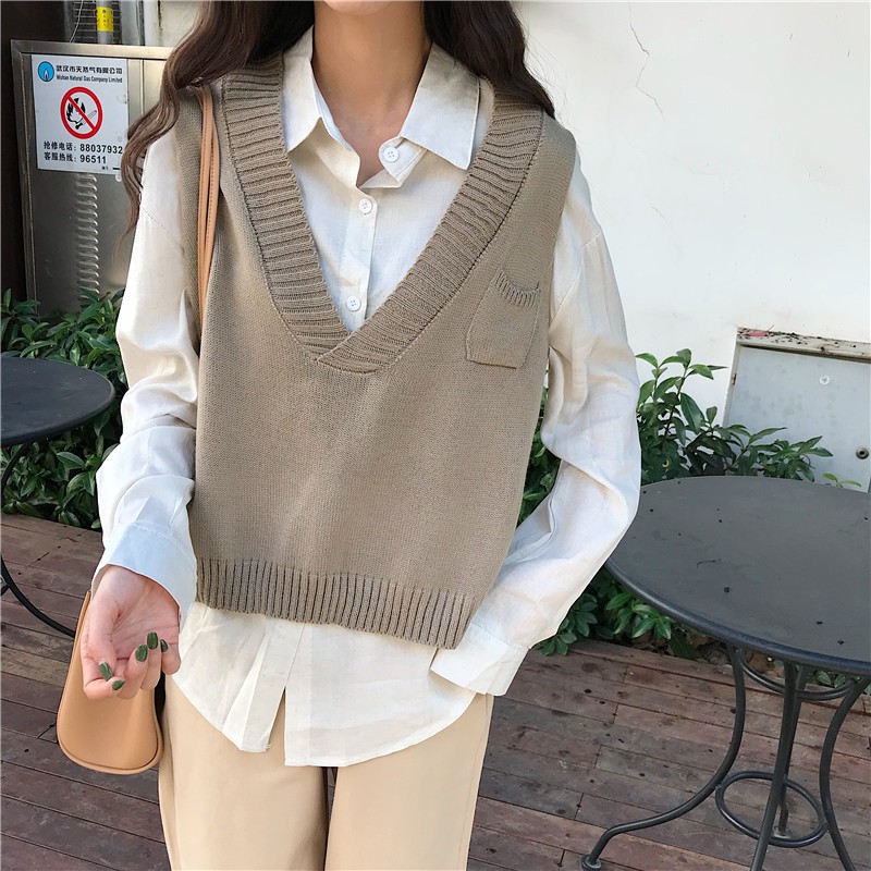 [ORDER] Set áo sơ mi trắng và gile len