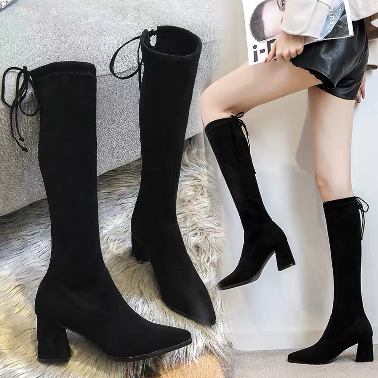 Bốt Đùi Gót Vuông