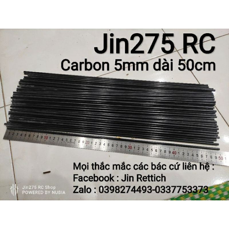 💖Deal Sock💖 Thanh Carbon 5mmx 50cm, chuyên gia cố máy bay RC