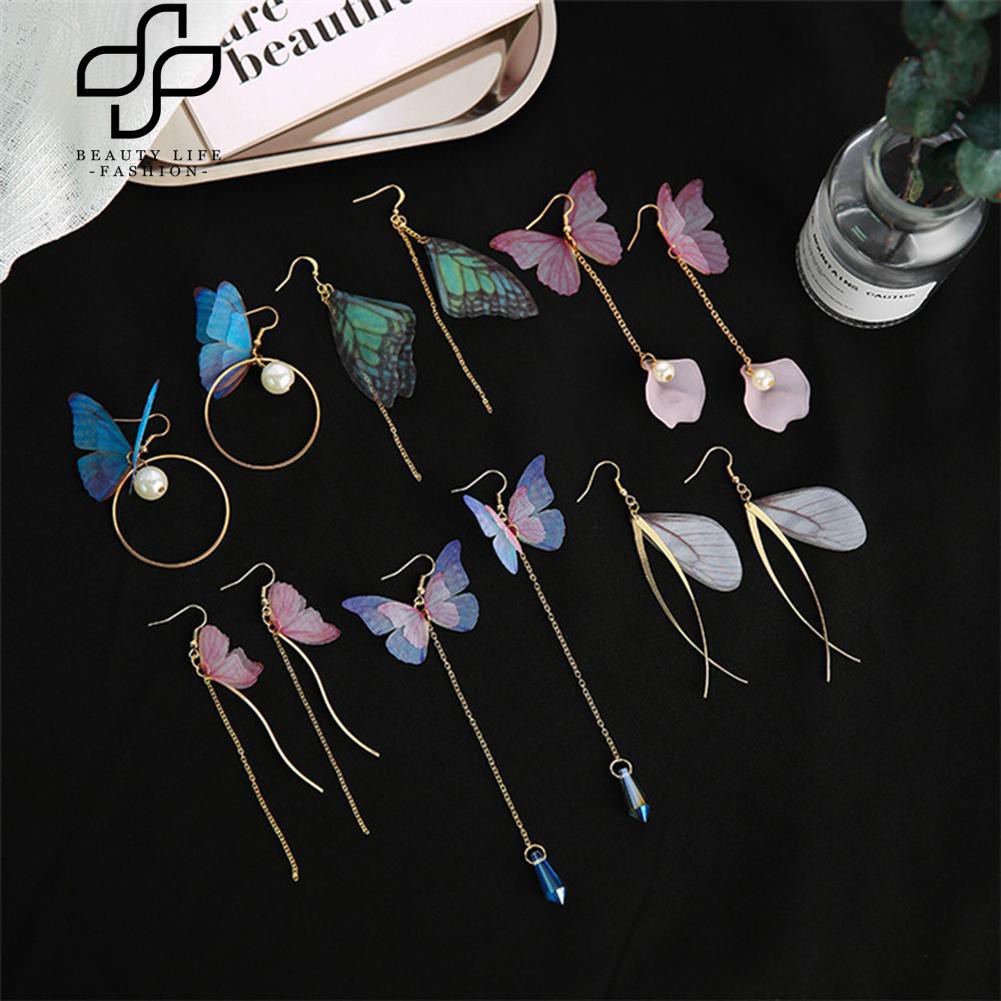 Bông tai cánh bướm lông vũ