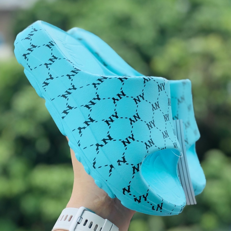 Dép bánh mỳ ❤️FREESHIP + Hộp❤️ dép đúc mlb ny bóng chày quai ngang thể thao nam nữ đủ màu hoạ tiết ny chất xịn,màu xanh