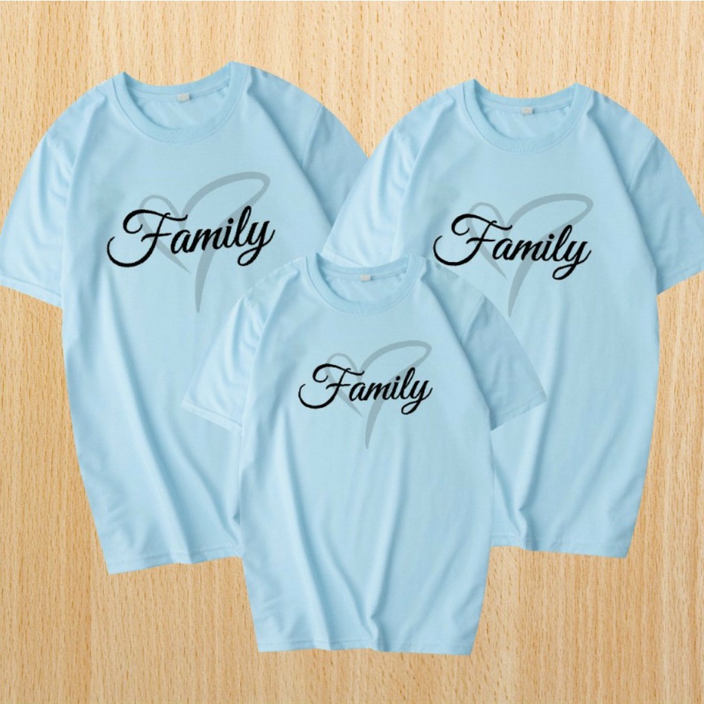 Áo Gia Đình In  Chữ FAMILY  Sắc Nét Dễ Thương .Chất Liệu Thun Cotton Loại 1 Đủ Size Cho Các Thành Viên Từ 8 Đến 100kg .