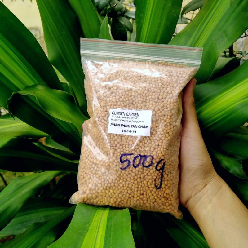 Túi 500g Phân Vàng Tan Chậm 14-14-14/Sản Phẩm Hỗ Trợ Trồng Sen Đá,XR