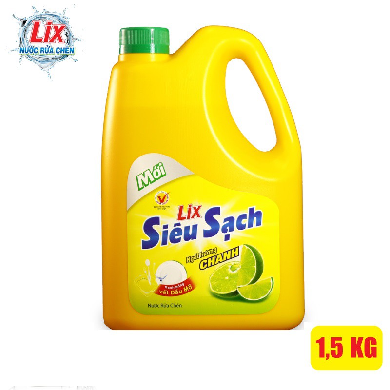 COMBO 36 - Nước giặt Lix đậm đặc hương hoa 2Kg + Nước rửa chén Lix SS chanh 1.4Kg + Nước lau sàn Lix hương nắng hạ 1L