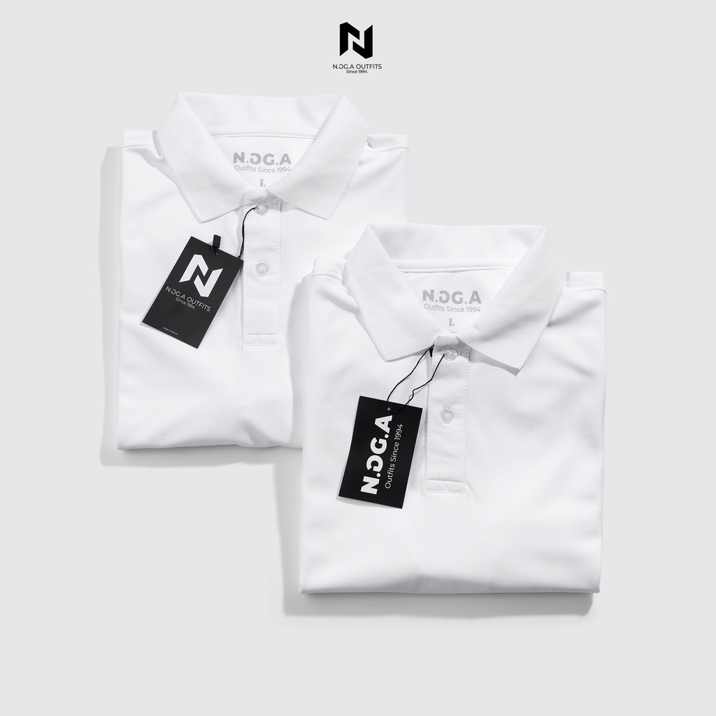 Áo Polo Nam Màu Trắng Basic N.GG.A Chất Cotton
