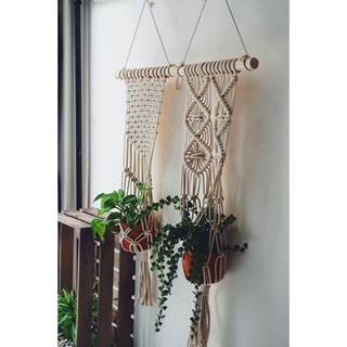 2 giỏ treo chậu cây - macrame