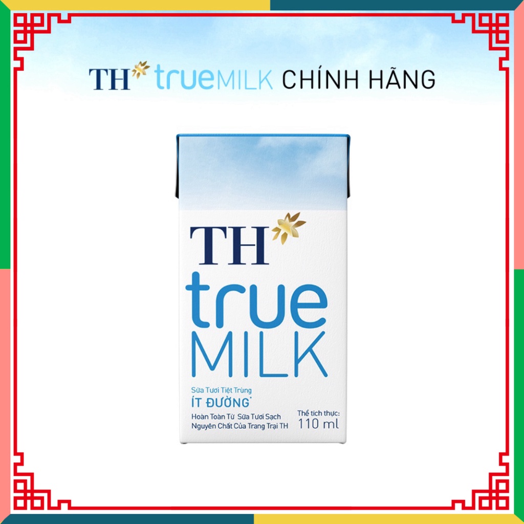 Thùng 48 hộp sữa tươi thanh trùng ít đường TH True Milk 110ml (110ml x 48) ( Đại lý Ngọc Toản)