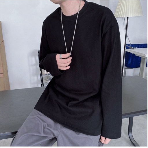Áo thun dài tay trơn unisex, phông nam nữ tay dài 2 màu đen trắng ATS01 | BigBuy360 - bigbuy360.vn