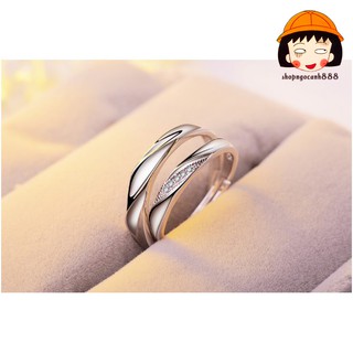 Nhẫn Cặp, Nhẫn Đôi Tình Nhân Xoắn Nhẹ Bạc 925 Gắn Kết Yêu Thương !