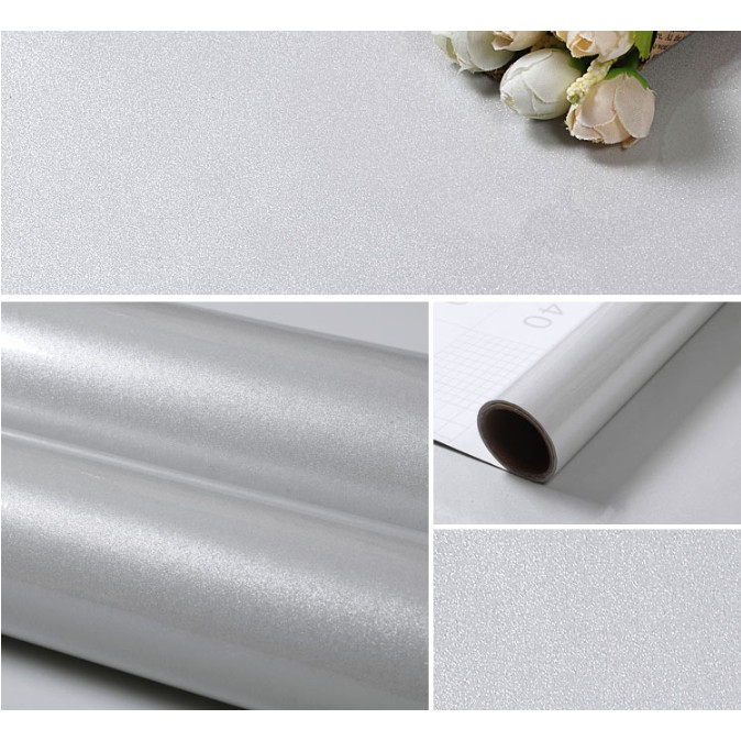 1m decal giấy dán bóng khổ 60cm keo sẵn MÀU BẠC