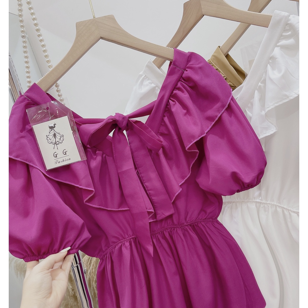 Đầm Babydoll Cổ Bèo Nơ Sau 3 Màu Big Size Siêu Xinh - NV273