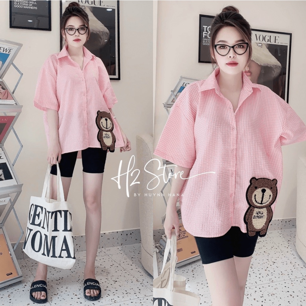 SET SƠ MI NỮ CARO PHỐI QUẦN ĐÙI HỌA TIẾT CÚ  SIÊU XINH ĐẸP LUNG LINH