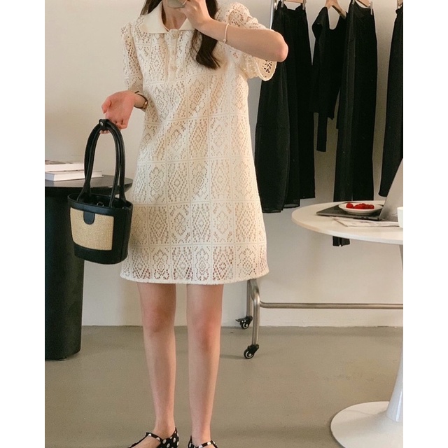 Rustic Polo Dress - Đầm ren 2 lớp -Dreamynt