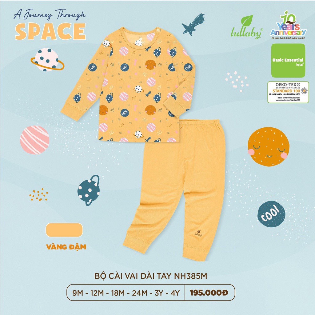 Bộ Quần Áo Dài Tay Cài Vai Vải Petit Cho Bé NH385M