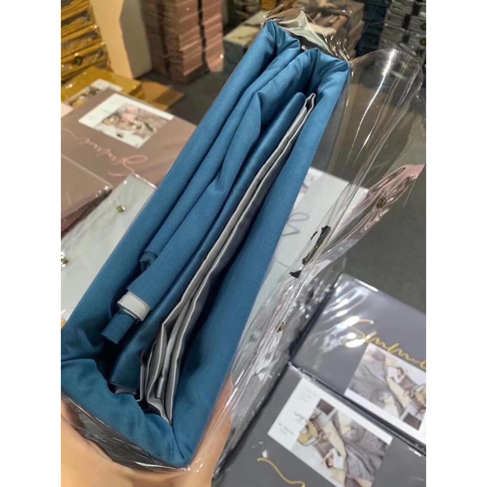 [HÀNG NHẬP KHẨU]Bộ chăn ga gối Lụa Sumoi tencel 60s phối màu_HÀNG NHẬP KHẨU CAO CẤP_Miễn phí bo chun theo kích thước nệm